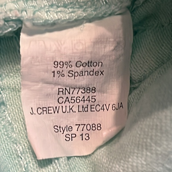 J. Crew Toothpick Mint Green Jean Size 24 - Picture 10 of 11